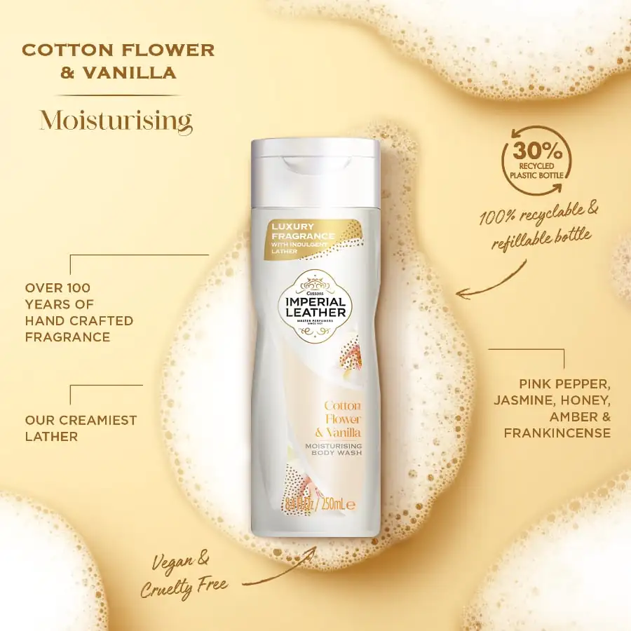 Imperial Leather Moisturising Body Wash Cotton Flower and Vanilla Orchid 250ml