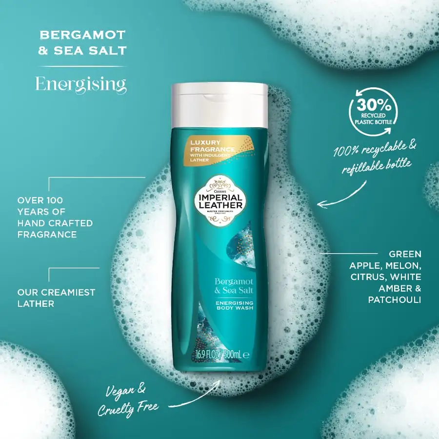 Imperial Leather Energising Body Wash Bergamot and Sea Salt 500ml