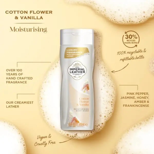 Imperial Leather Moisturising Body Wash Cotton Flower and Vanilla Orchid 500ml