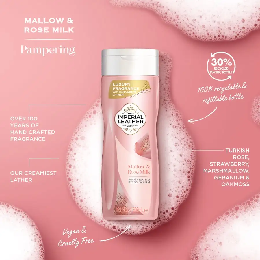 Imperial Leather Pampering Body Wash Mallow and Rose Milk 500ml