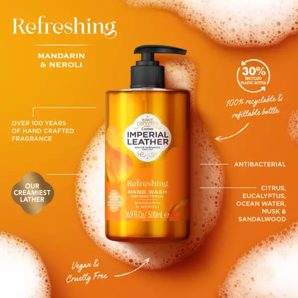 Imperial Leather Refreshing Antibacterial Hand Wash Mandarin & Neroli 500ml - Image 5